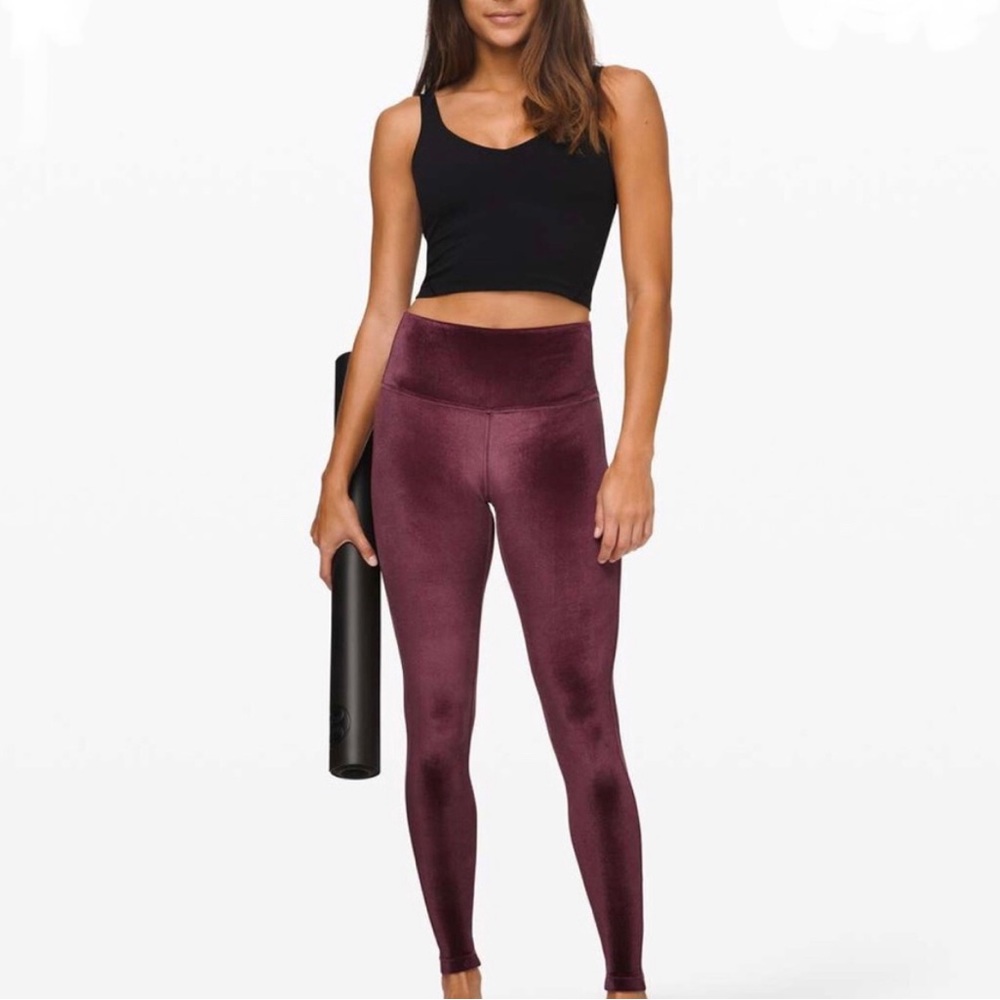 Plum purple velour Lululemon legging